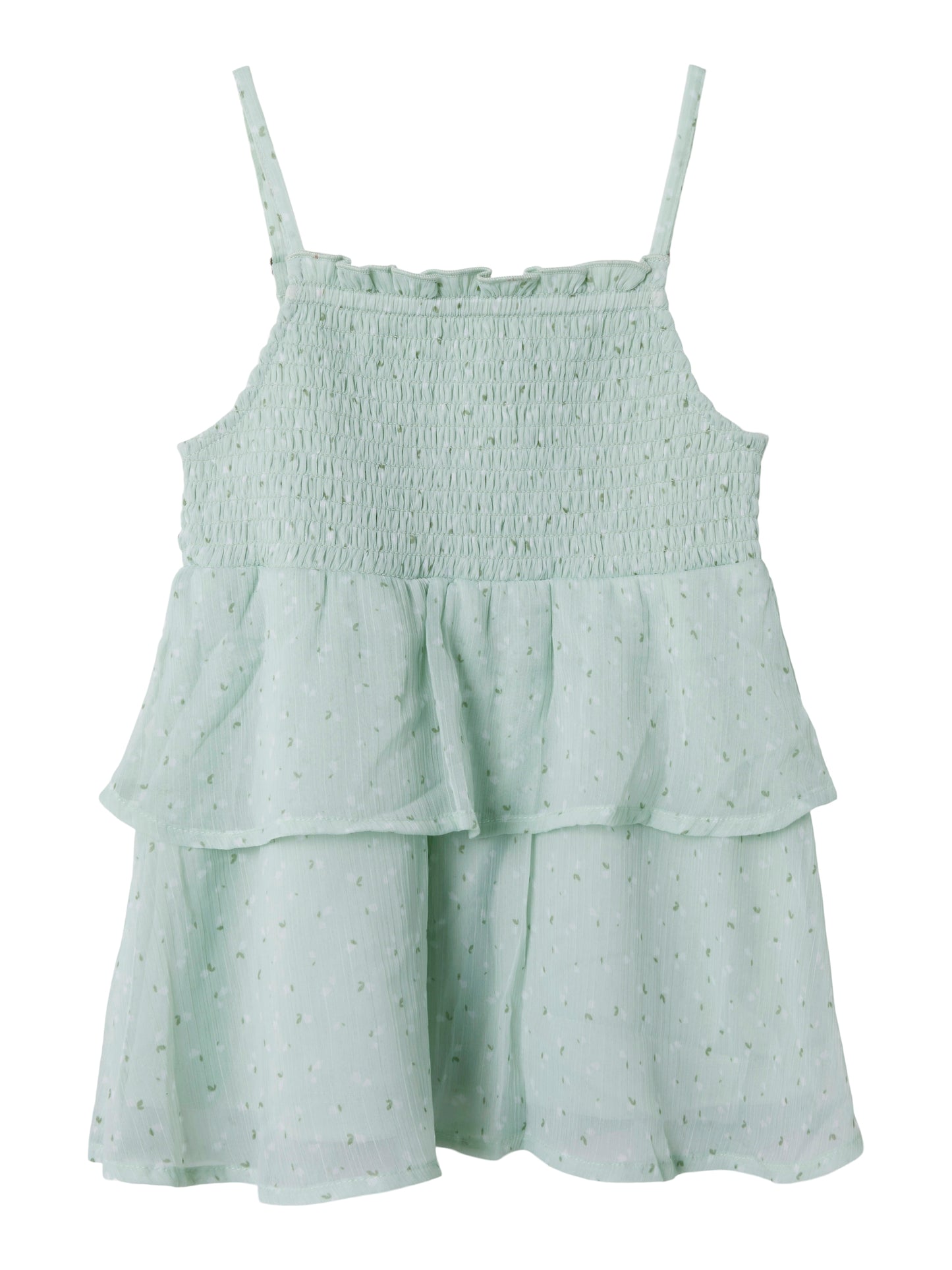 Grönt linne med smala axelband till tjej. Volanger linne till flicka perfekt för stunder att vara finklädd, midsommar, skolavslutningskläder och examen från Name it.
NKFFEDOLINA STRAP TOP
13246660