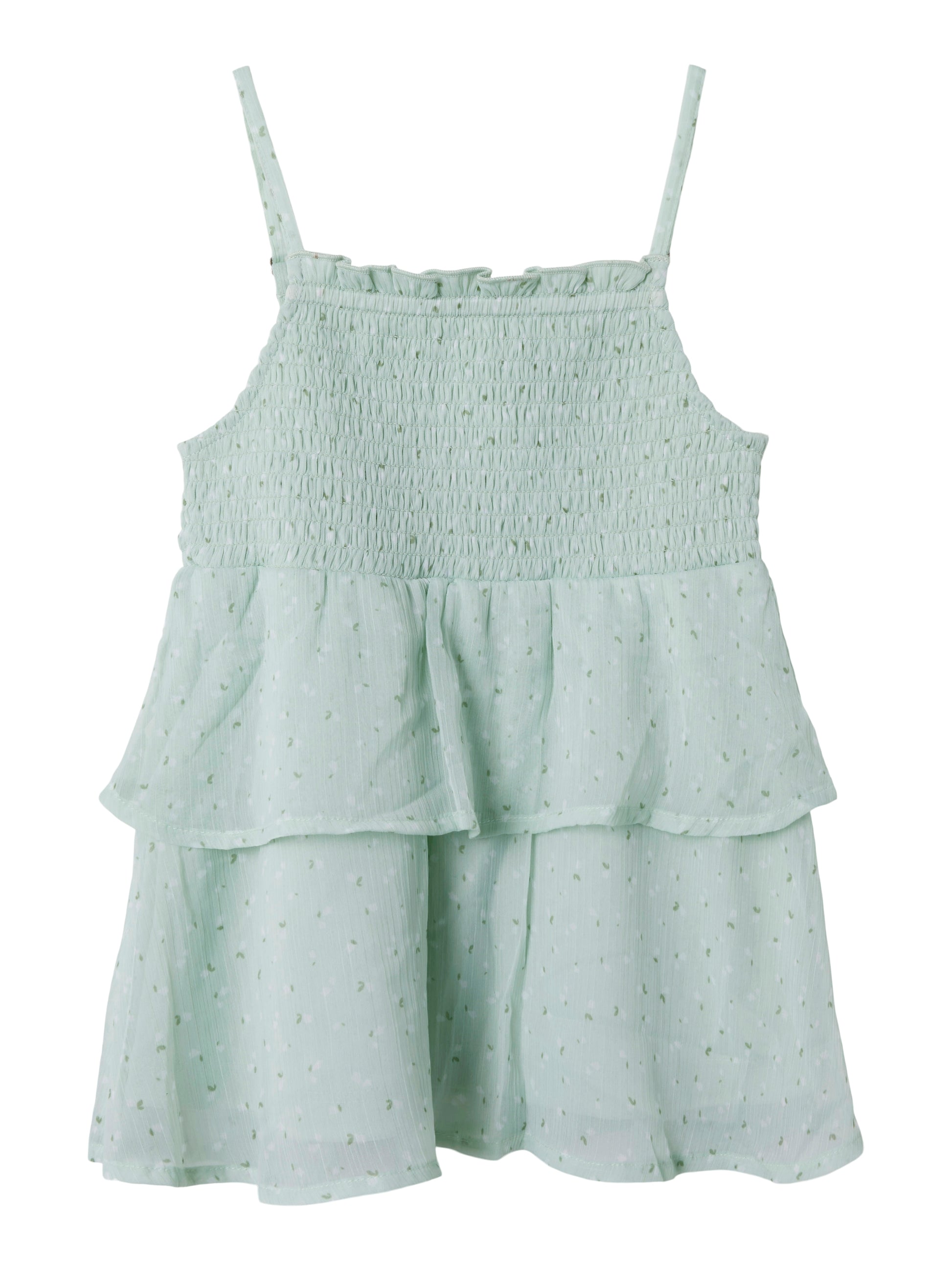 Grönt linne med smala axelband till tjej. Volanger linne till flicka perfekt för stunder att vara finklädd, midsommar, skolavslutningskläder och examen från Name it.
NKFFEDOLINA STRAP TOP
13246660