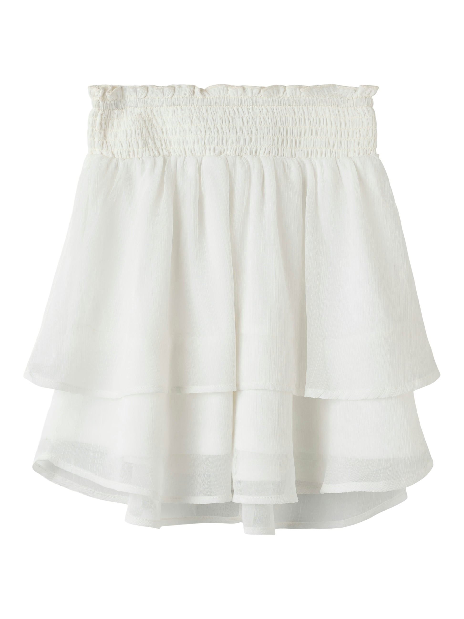 Vit vacker volang kjol till flicka, tjej, barn och ungdom. Midsommar kjol och skolavslutning, examenskläder. Fira festliga tillfällen eller vardag med trendiga kjolar som ger dig frihet att röra dig och leka. Chiffong är ett lätt vävt tyg med en genomskinlig effekt och en blank yta för en elegant look.

NKFFEDOLINA SKIRT
13246661