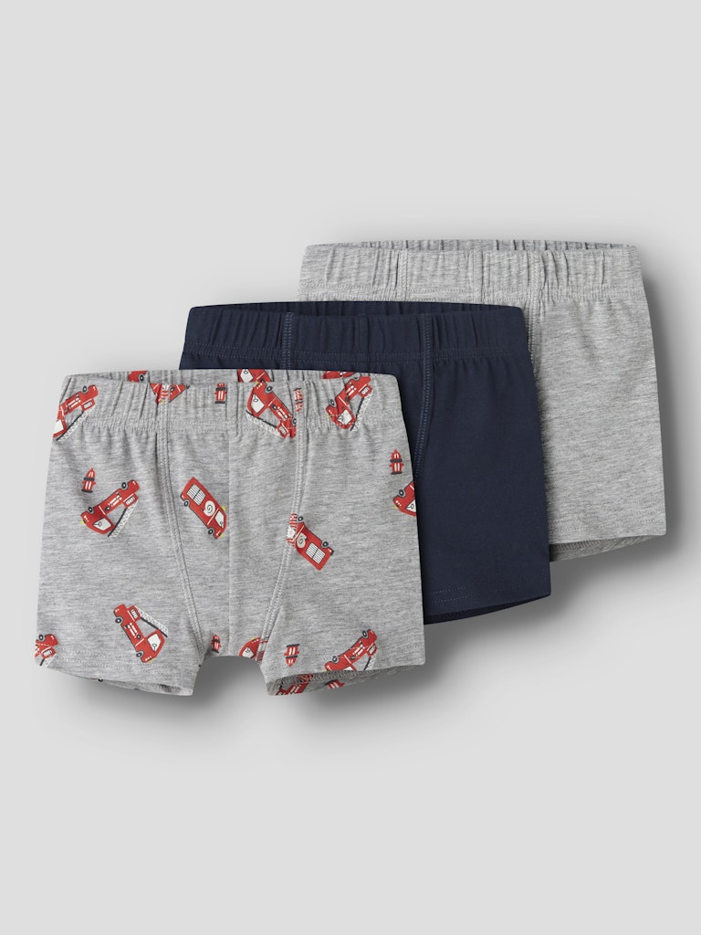 Barn kalsonger med brandbilar. 3 pack boxershort till pojke, enfärgade och mönstrade i ekologisk bomull från Name it.
NMMTIGHTS 3P GREY FIRETRUCK NOOS
13252613