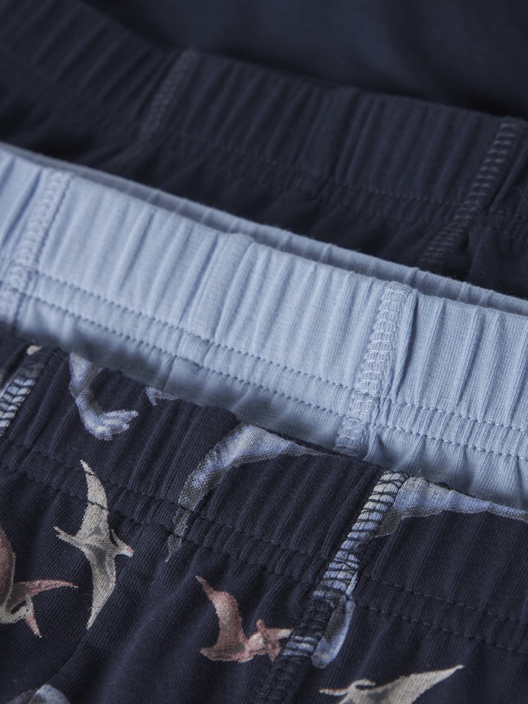 Blå kalsonger 3 pack boxershort till pojke. Dinosaurie kallingar i ekologisk bomull från Name it.
NMMTIGHTS 3P NAVY DINO NOOS
13255421