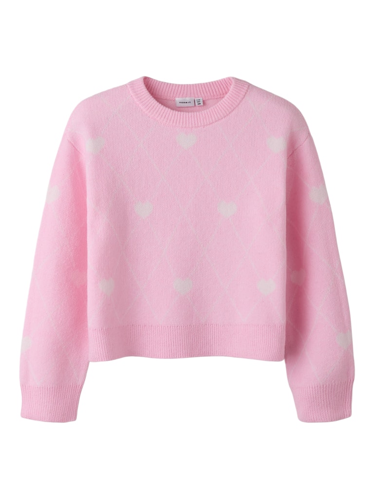 Rosa stickad tröja med vita hjärtan till tjej. Mysig tjocktröja till flicka från Name it i återvunnen polyester.
NKFSINIA LS KNIT
13258541