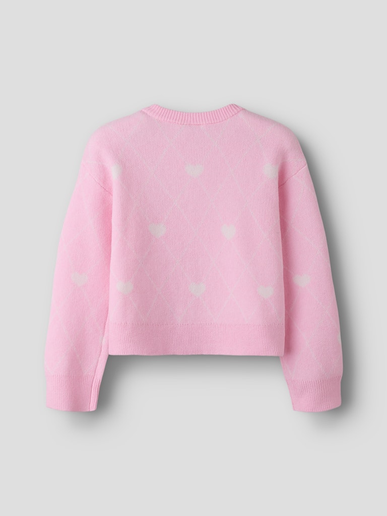 Rosa stickad tröja med vita hjärtan till tjej. Mysig tjocktröja till flicka från Name it i återvunnen polyester.
NKFSINIA LS KNIT
13258541