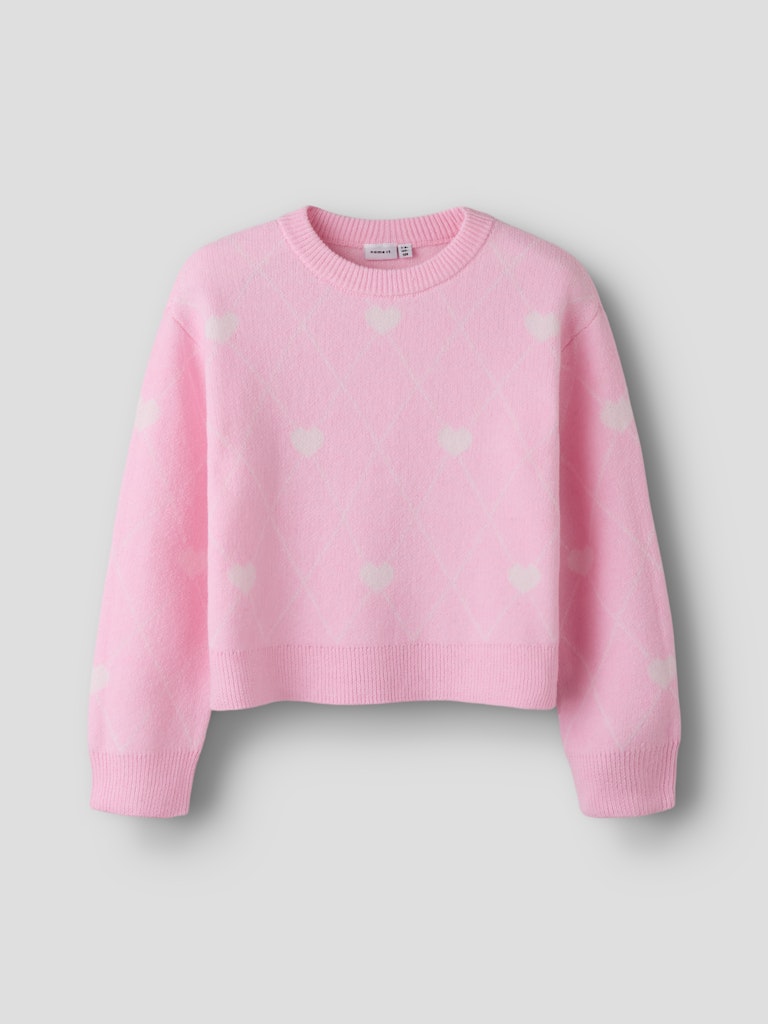 Rosa stickad tröja med vita hjärtan till tjej. Mysig tjocktröja till flicka från Name it i återvunnen polyester.
NKFSINIA LS KNIT
13258541