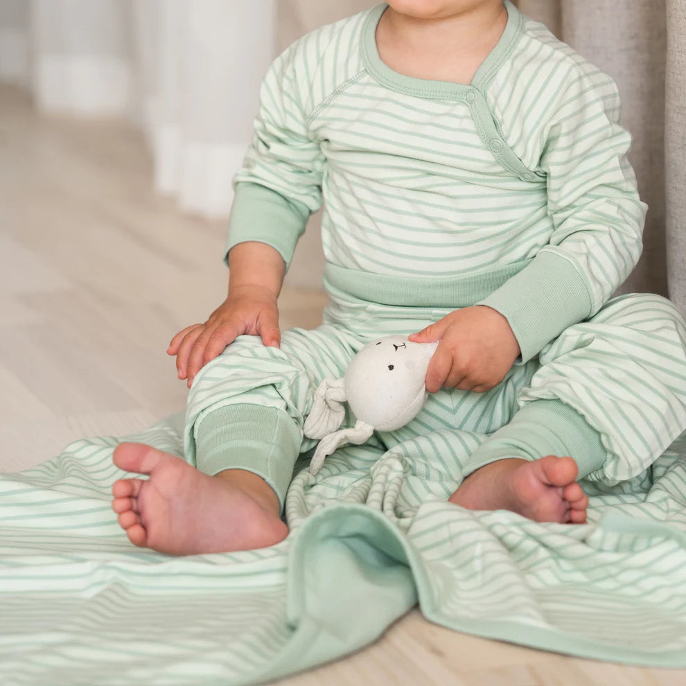 Babyfilt Bambu Classic Ljusgrön/Grön