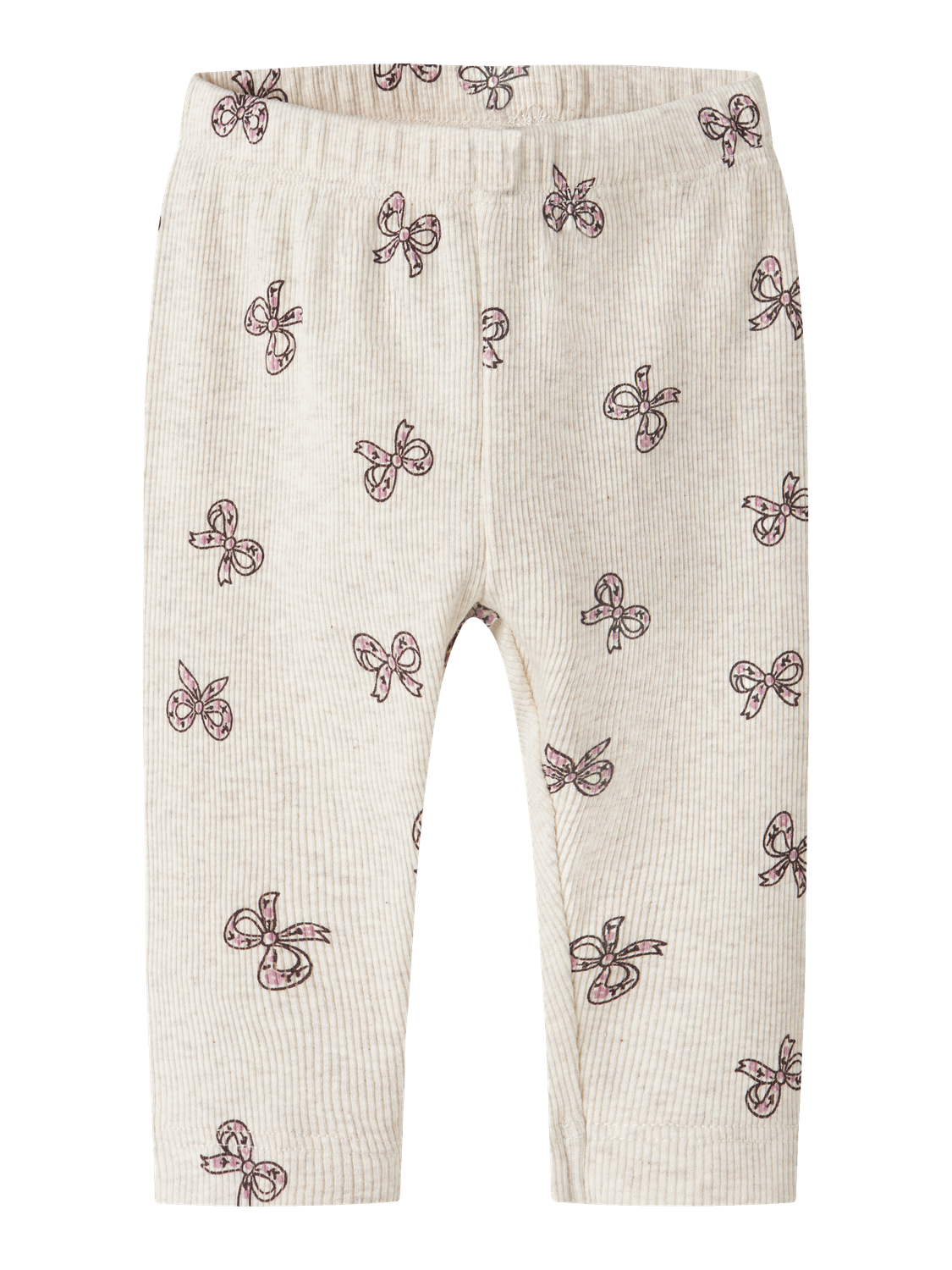 Peyote Melange ribbade leggings med rosetter för baby flicka från Name it, framifrån
