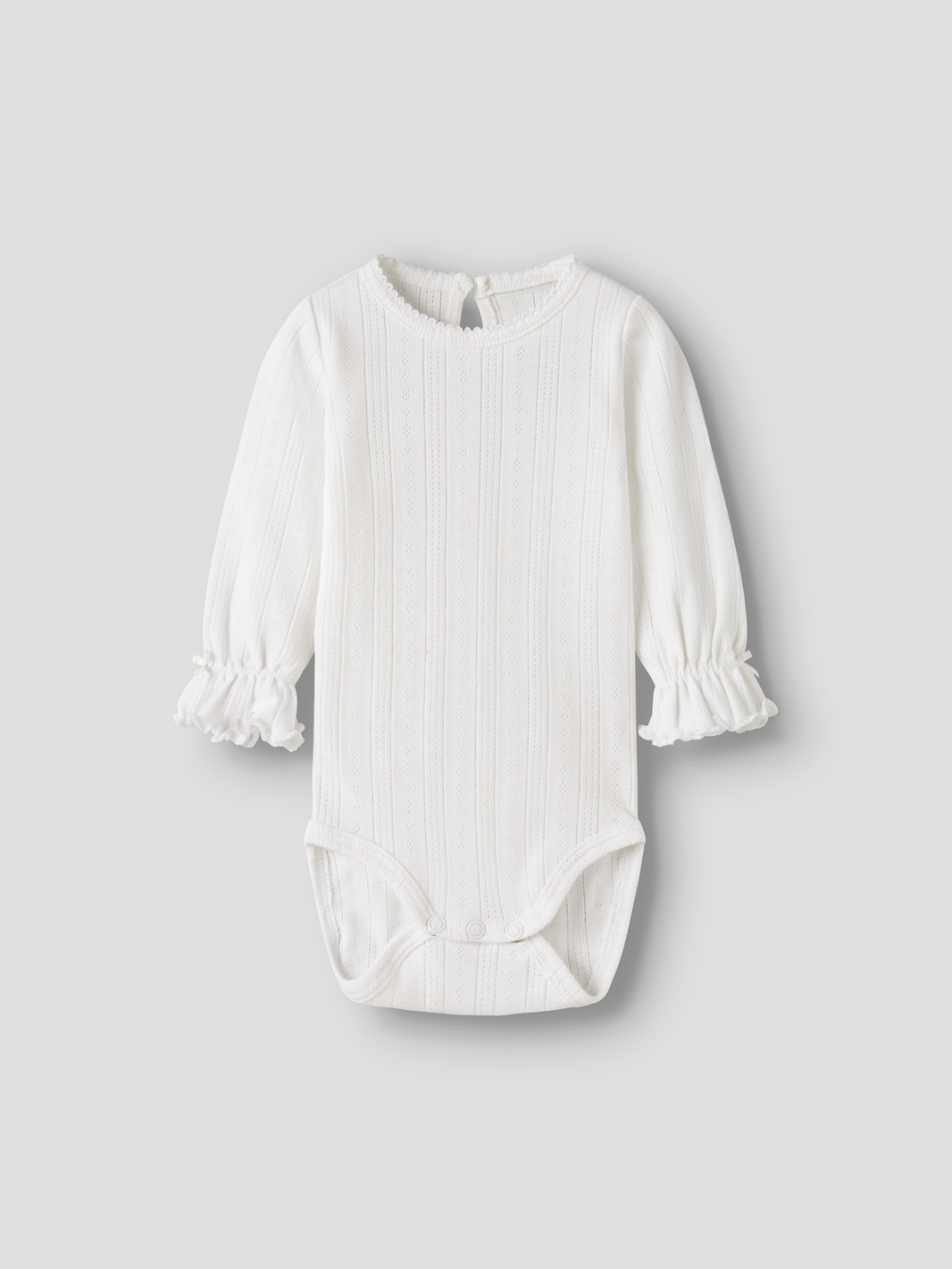 Happy långärmad babybody baby flicka Bright White
