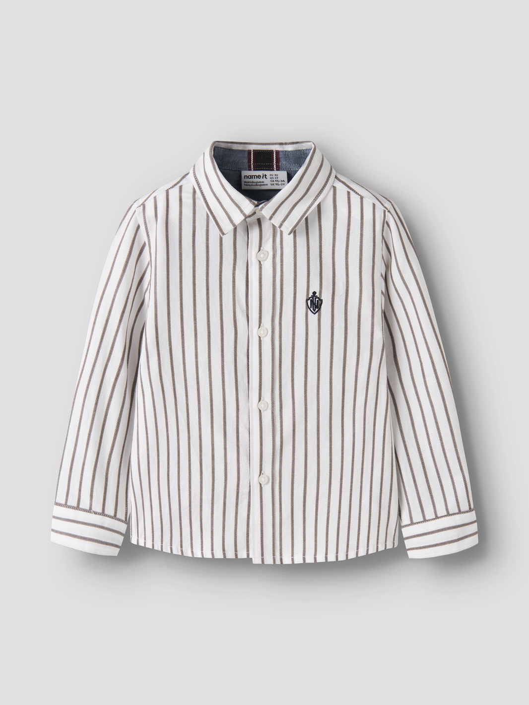 Ralum randig långärmad skjorta mini pojke Bright White .
