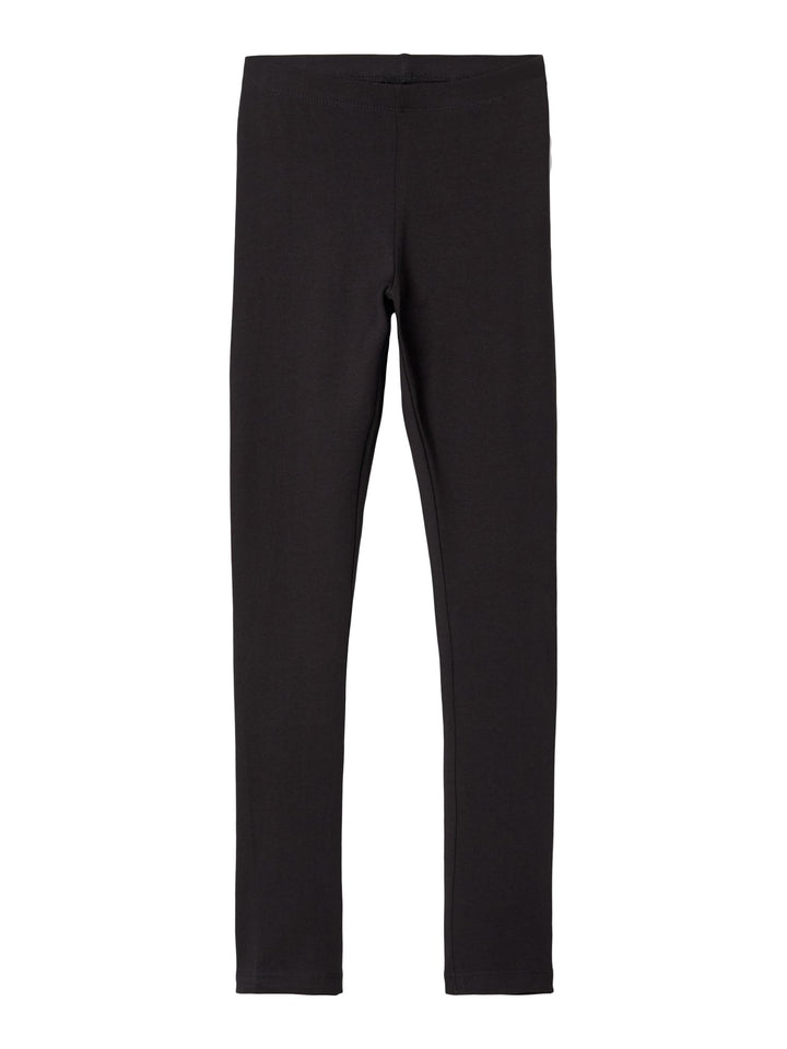 Name It svarta leggings för flicka i ekologisk bomull med elastisk midja och mjuk stretchkvalitet