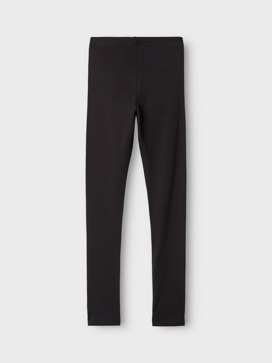 Name It svarta leggings för flicka i ekologisk bomull med elastisk midja och mjuk stretchkvalitet