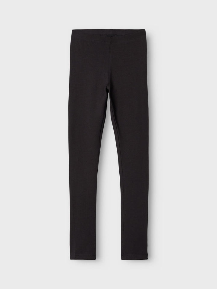 Name It svarta leggings för flicka i ekologisk bomull med elastisk midja och mjuk stretchkvalitet