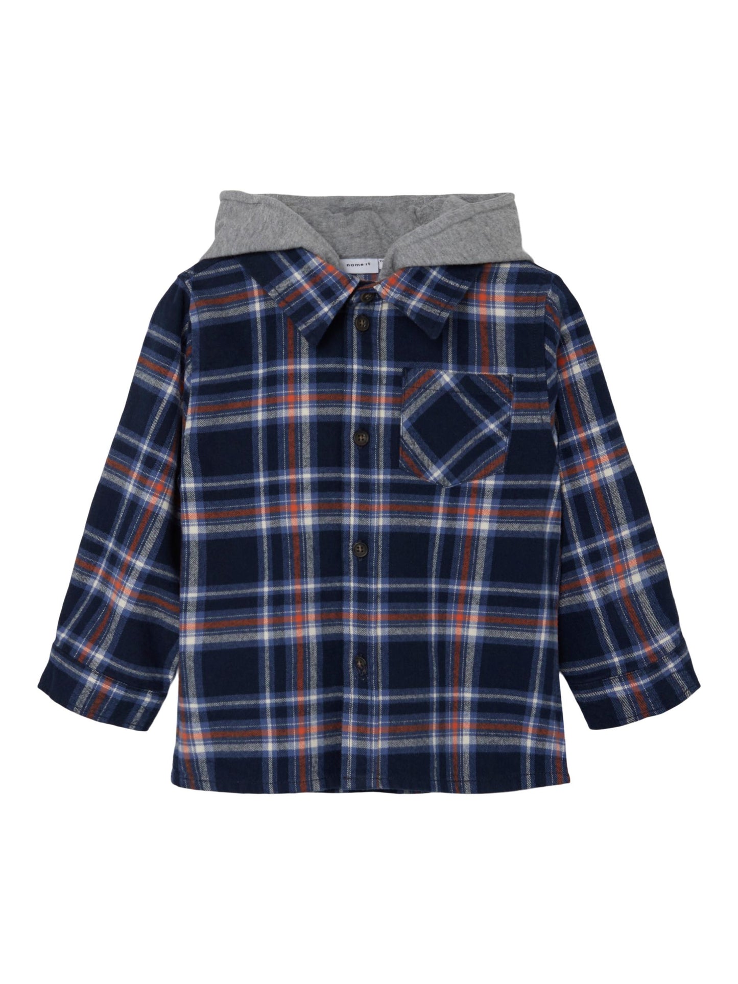 Rutig skjorta med grå luva